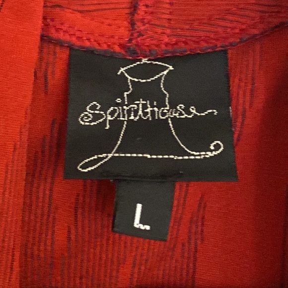 SpiritHouse Open Front Cardigan Women L Asymmetric Hem Textured Viscose Artsy - Picture 2 of 10